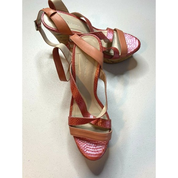 BCBG eneration pink strappy heel size 8.5 B leathe - Picture 3 of 9